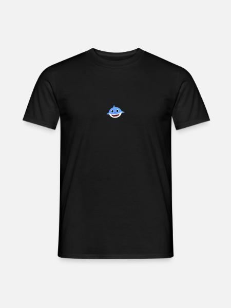 Cute Shark Illustration Design minimalism smiling - Männer T-Shirt - Schwarz