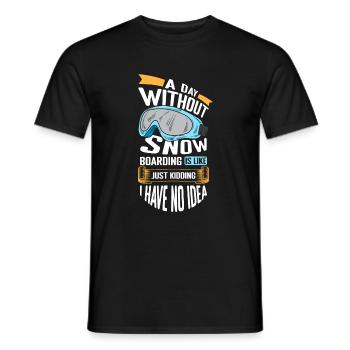 Snowboarder Holidays Snow Winter Holiday - Men's T-Shirt - black - Front - AI Model Male 178 light (178cm)