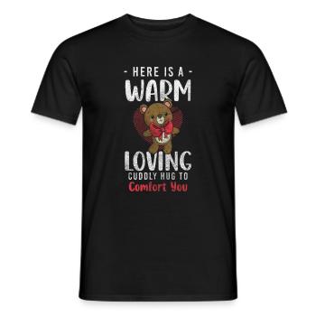 Ours en peluche Câlin - T-shirt homme - noir - Devant - AI Model Male 178 light (178cm)