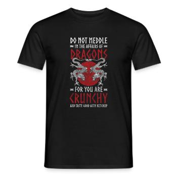 Drache Bücher Asien - Männer T-Shirt - Schwarz - Vorne - AI Model Male 178 light (178cm)