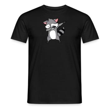 Raccoon - Dab, dabbing, dabbing, dancing - Men's T-Shirt - black - Front - AI Model Male 178 light (178cm)