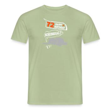 Geburtstag 72 Jahre Birthday Elefant Scheissegal - Männer T-Shirt - Sage - Vorne - AI Model Male 178 light (178cm)