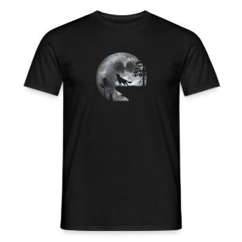 Loup au clair de lune - T-shirt homme - noir - Devant - AI Model Male 178 light (178cm)