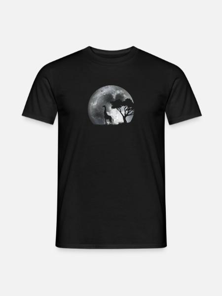 Giraffe im Mondlicht - Männer T-Shirt - Schwarz