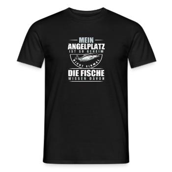 Mein Angelplatz ist so geheim nicht mal die Fische - Männer T-Shirt - Schwarz - Vorne - AI Model Male 178 light (178cm)