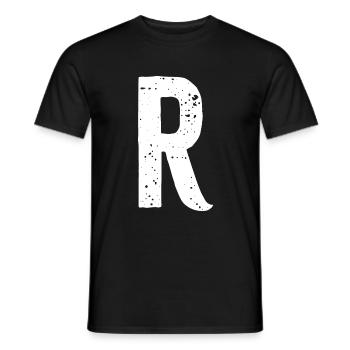 R Letter - Men's T-Shirt - black - Front - AI Model Male 178 light (178cm)