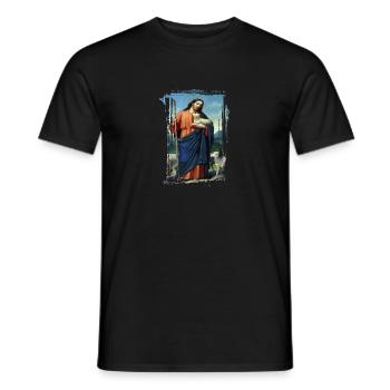 Jesus-Holy Mary Religion - Men's T-Shirt - black - Front - AI Model Male 178 light (178cm)