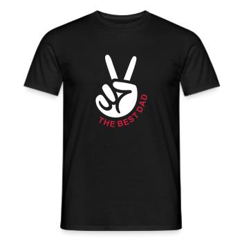 THE BEST DAD + Hand of Peace - Männer T-Shirt - Schwarz - Vorne - AI Model Male 178 light (178cm)