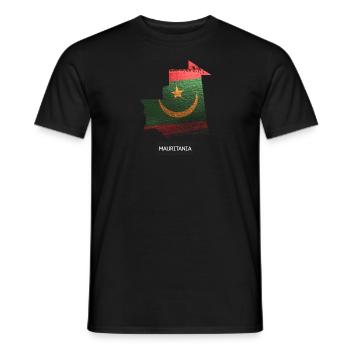 DRapeau mauritanie - T-shirt homme - noir - Devant - AI Model Male 178 light (178cm)