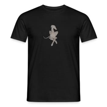 Greyhound couché gris clair - T-shirt homme - noir - Devant - AI Model Male 178 light (178cm)