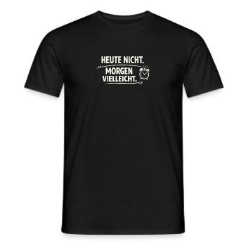 Aujourd’hui, pas peut-être demain - T-shirt homme - noir - Devant - AI Model Male 178 light (178cm)