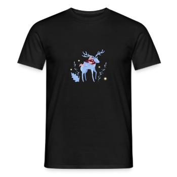 Kind schlummert auf Reh - Männer T-Shirt - Schwarz - Vorne - AI Model Male 178 light (178cm)