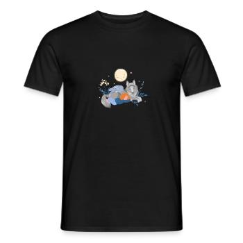 Kind schlummert mit Tieren - Männer T-Shirt - Schwarz - Vorne - AI Model Male 178 light (178cm)