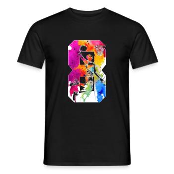 8E ANNIVERSAIRE BASKET-BALL NUMÉRO 8 - T-shirt homme - noir - Devant - AI Model Male 178 light (178cm)