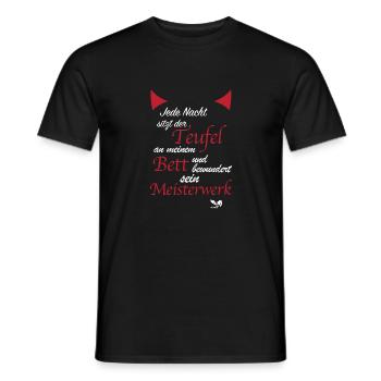 Devil, bed, devil, devil, halloween - Men's T-Shirt - black - Front - AI Model Male 178 light (178cm)