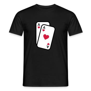 Karten Herz Ass Spielkarten Poker - Männer T-Shirt - Schwarz - Vorne - AI Model Male 178 light (178cm)