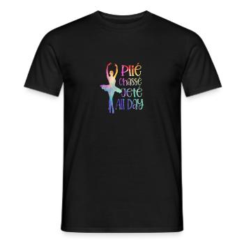 Ballerina Plié Chassé Jeté Ballet Dancer - Men's T-Shirt - black - Front - AI Model Male 178 light (178cm)