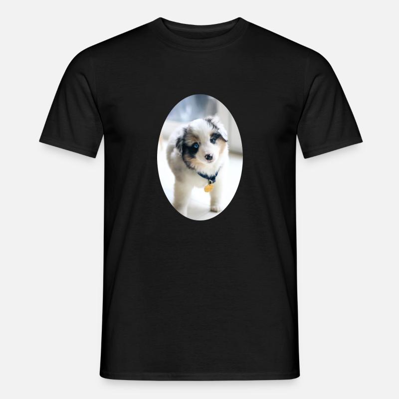 Ein ganz junger Australien Shepherd - Männer T-Shirt - Schwarz