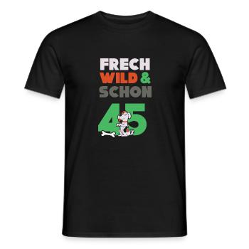 Geschenk 45 Jahre Geburtstag Frau Hund - Männer T-Shirt - Schwarz - Vorne - AI Model Male 178 light (178cm)