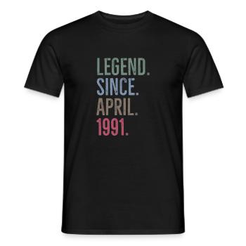 Légende depuis avril 1991 - T-shirt homme - noir - Devant - AI Model Male 178 light (178cm)