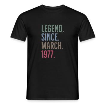 Légende depuis mars 1977 - T-shirt homme - noir - Devant - AI Model Male 178 light (178cm)
