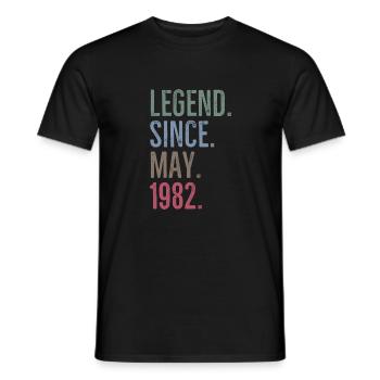 Legend Since May 1982 - Men's T-Shirt - black - Front - AI Model Male 178 light (178cm)
