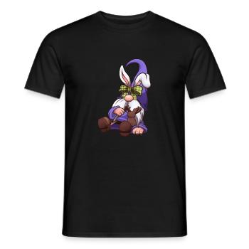 Easter Gnome Who Ate Too Much Chocolate - Men's T-Shirt - black - Front - AI Model Male 178 light (178cm)