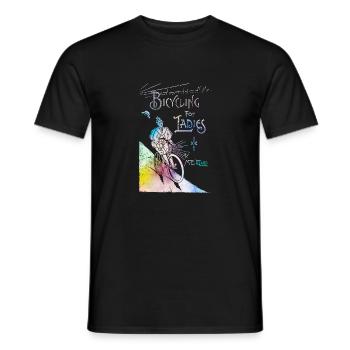 Bicycling for Ladies - Men's T-Shirt - black - Front - AI Model Male 178 light (178cm)