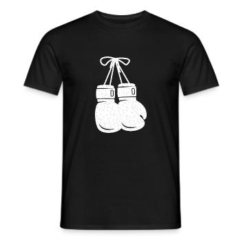 Boxhandschuhe weiß - Männer T-Shirt - Schwarz - Vorne - AI Model Male 178 light (178cm)