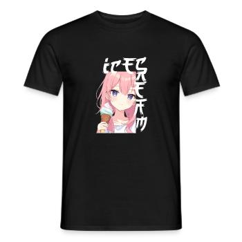 Anime Ice Cream - Männer T-Shirt - Schwarz - Vorne - AI Model Male 178 light (178cm)