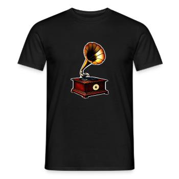 Son phénoménal de gramophone ancien - T-shirt homme - noir - Devant - AI Model Male 178 light (178cm)