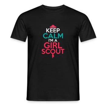 Calm & Scout-Ready: Girl's Adventure Tee - Men's T-Shirt - black - Front - AI Model Male 178 light (178cm)