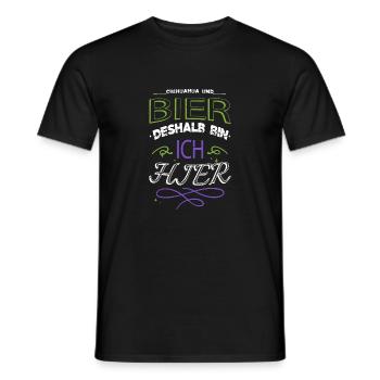 Statement Chihuahua Alcohol Excesses Malt Beer - Men's T-Shirt - black - Front - AI Model Male 178 light (178cm)
