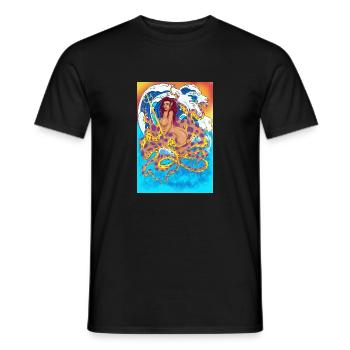 Octomermaid - Men's T-Shirt - black - Front - AI Model Male 178 light (178cm)