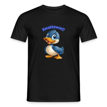 Chemise caneton Kwakkewiet ! Chemises en dialecte anversois - T-shirt homme - noir - Devant - AI Model Male 178 light (178cm)