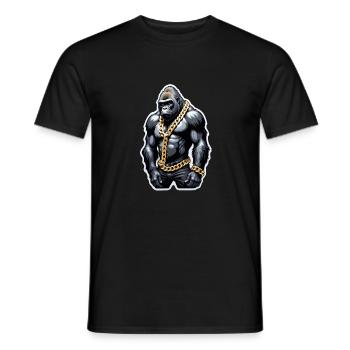 Gorilla mit Goldkette - Männer T-Shirt - Schwarz - Vorne - AI Model Male 178 light (178cm)