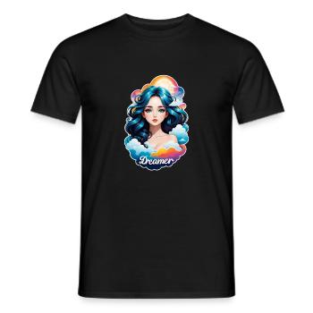 rêver - rêveur- rêveuse - rêve - rêverie - T-shirt homme - noir - Devant - AI Model Male 178 light (178cm)