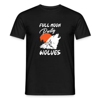 Full Moon Party Wolves - Men's T-Shirt - black - Front - AI Model Male 178 light (178cm)