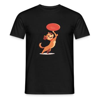 Chien Frisbee Sports pour chiens - T-shirt homme - noir - Devant - AI Model Male 178 light (178cm)