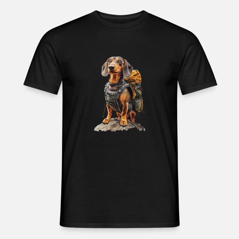 Dackel - Männer T-Shirt - Schwarz