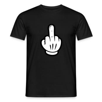 Doigt d’honneur main comique - T-shirt homme - noir - Devant - AI Model Male 178 light (178cm)