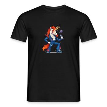 Licorne Bowie - T-shirt homme - noir - Devant - AI Model Male 178 light (178cm)