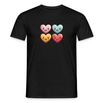 Hearts also good for children and birthdays - Men's T-Shirt - black - Front - AI Model Male 178 light (178cm)