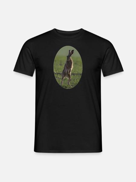 Field hare in the Easter egg - Men's T-Shirt - black