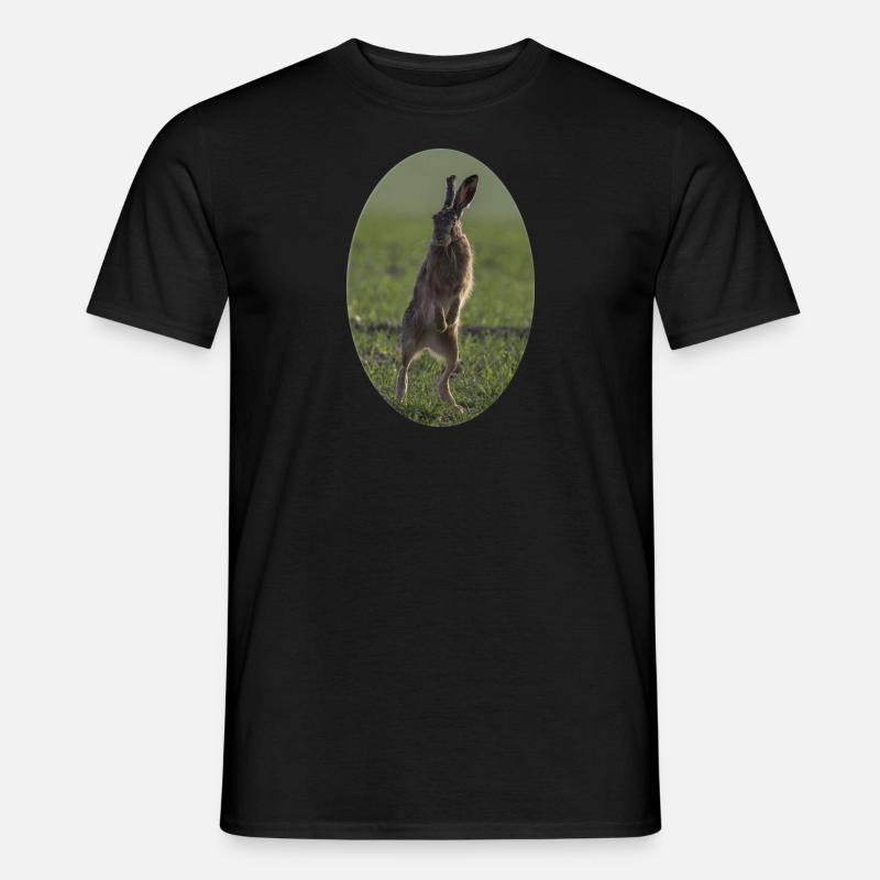 Field hare in the Easter egg - Men’s T-shirt - black