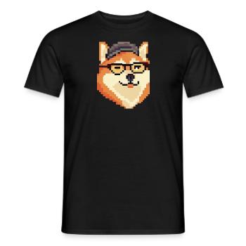 Shiba Inu Pixel Art Amateurs de chiens - T-shirt homme - noir - Devant - AI Model Male 178 light (178cm)