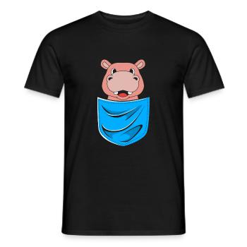 Hippopotamus - Men's T-Shirt - black - Front - AI Model Male 178 light (178cm)