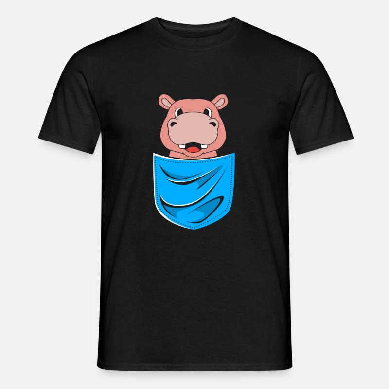 Nilpferd - Männer T-Shirt - Schwarz