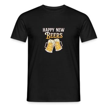 Happy New Beers for Men New Year's Eve Men - Men's T-Shirt - black - Front - AI Model Male 178 light (178cm)