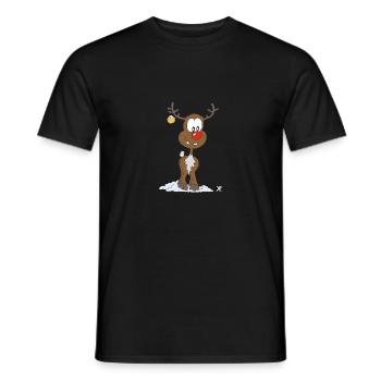 Noël et rennes - T-shirt homme - noir - Devant - AI Model Male 178 light (178cm)